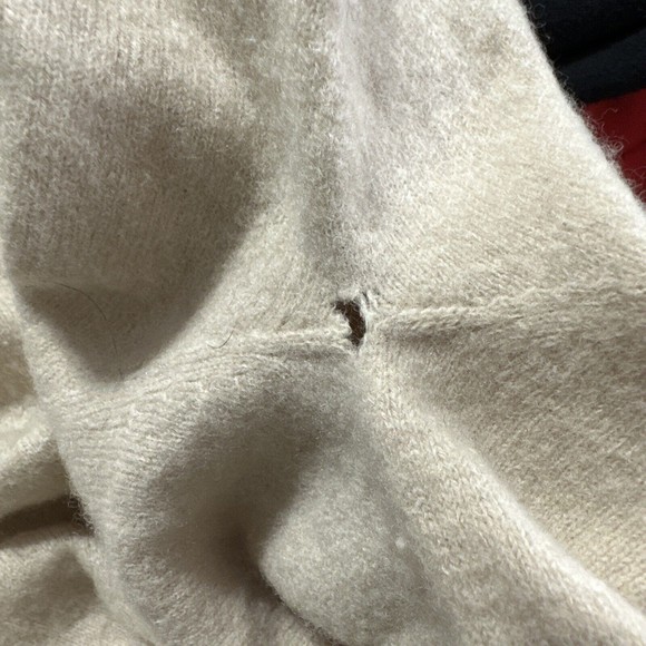 Zara‎ Turtleneck Oatmeal Knit Cropped Sweater Womens Medium 100% Wool - Picture 9 of 10